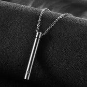 2Pcs Titanium Steel Memorial Ashes Perfume Bottle Necklace – Minimalist Round Pendant